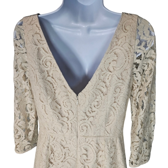 0001 J. Crew  Natalia Lace Dress A9022 Cream Bridal Wedding Formal Office Size 2 - Picture 6 of 15